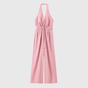 Jumpsuit roze satijn