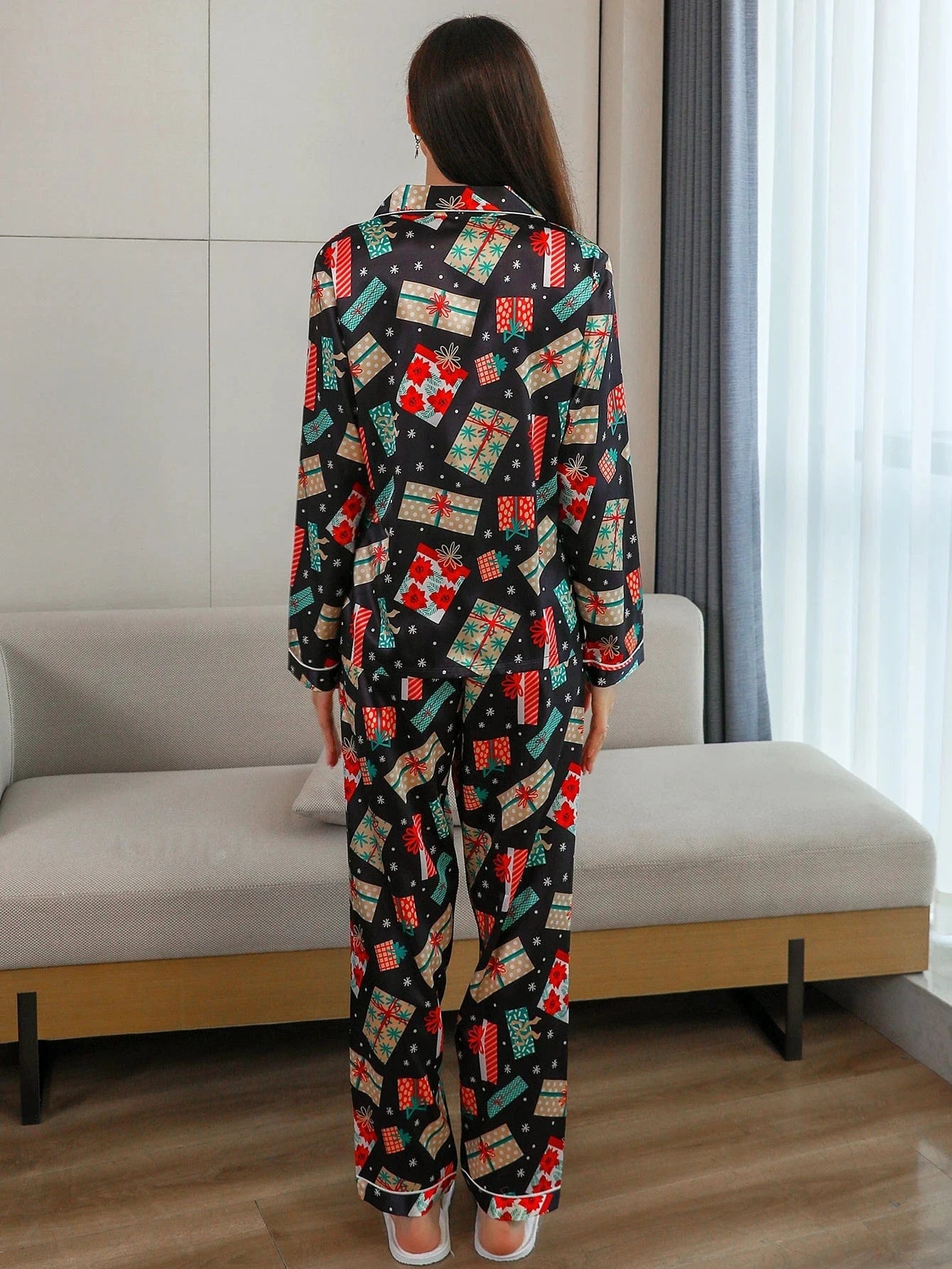 Kerst pyjama satijn