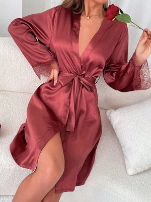 Kimono satijn kant