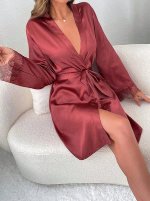 Kimono satijn kant