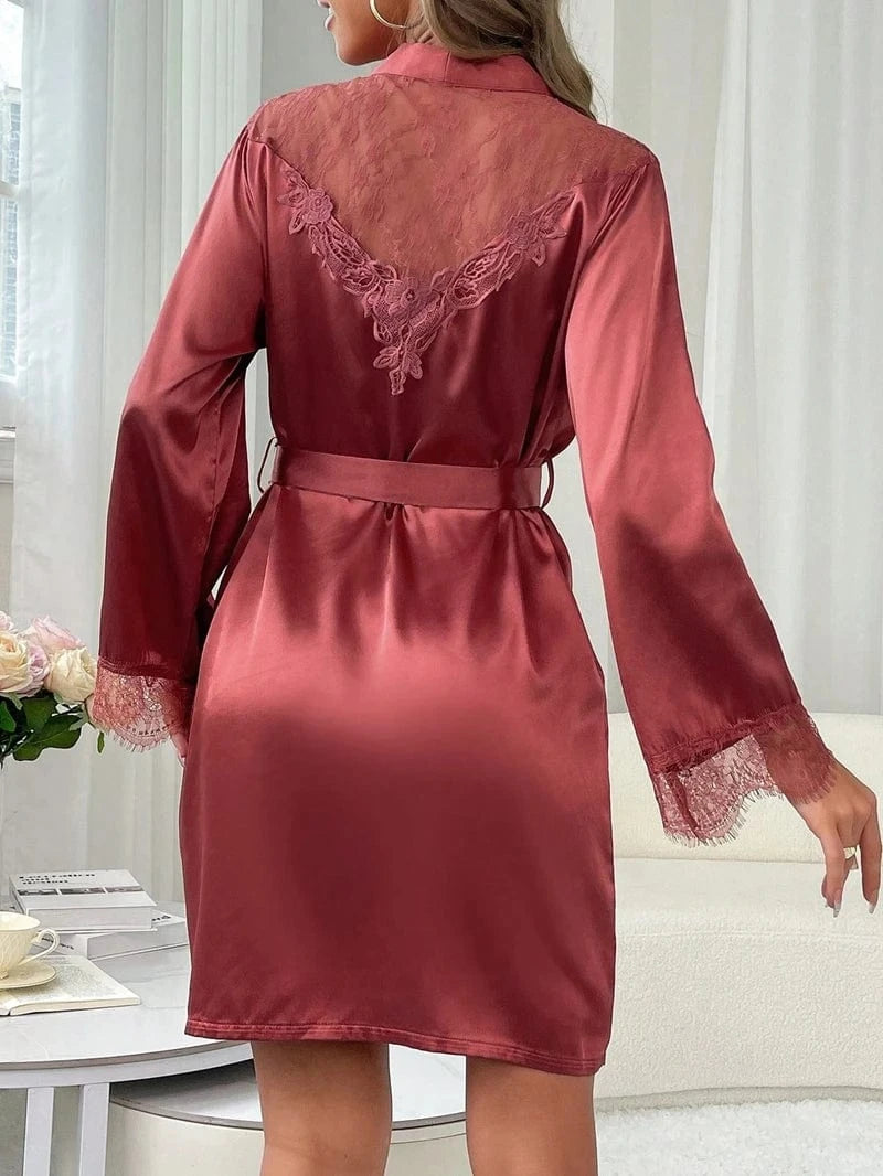 Kimono satijn kant