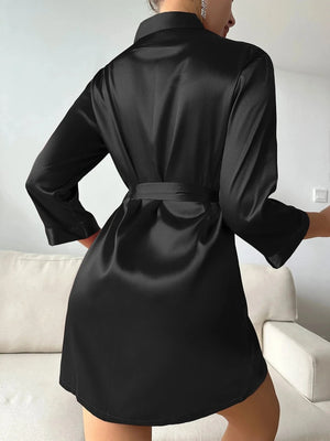 Kimono satijn zwart