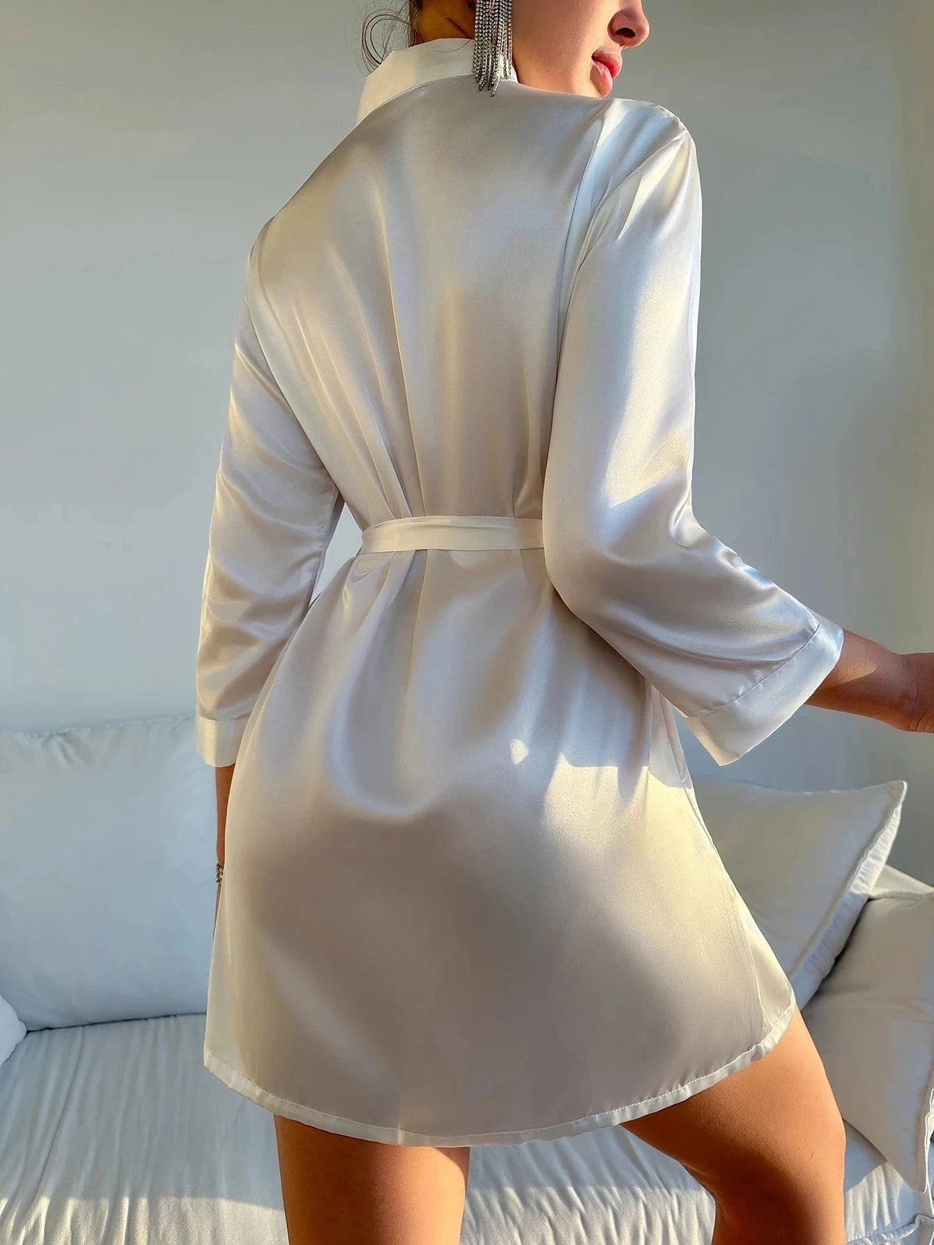 Kimono wit satijn