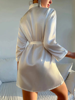 Kimono wit satijn