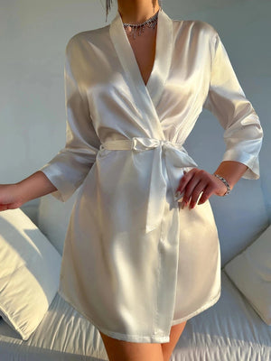 Kimono wit satijn