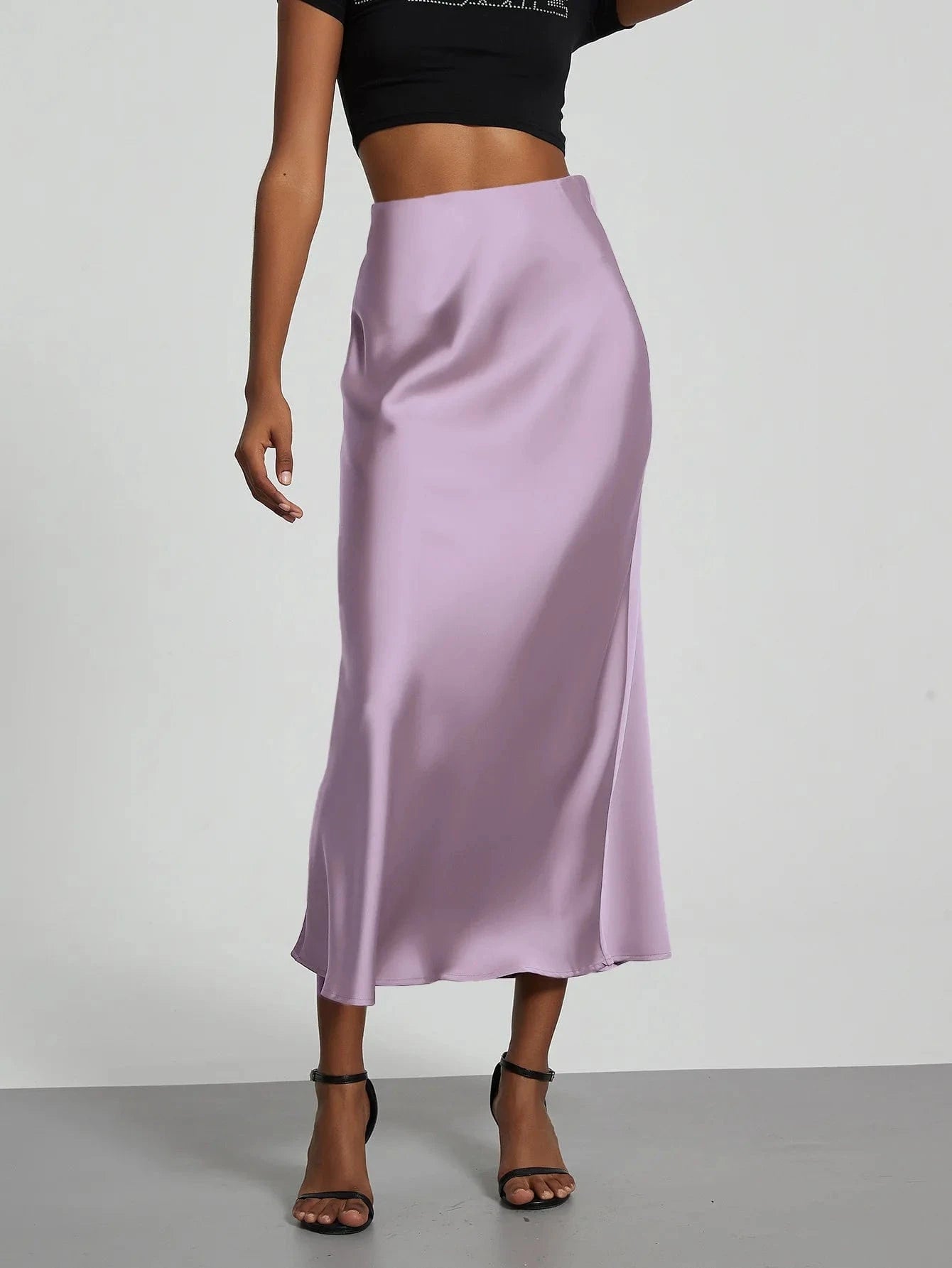 Lila satijnen rok Lila / XS