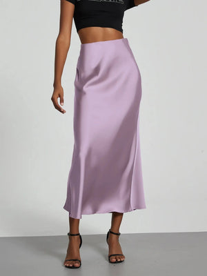 Lila satijnen rok Lila / XS