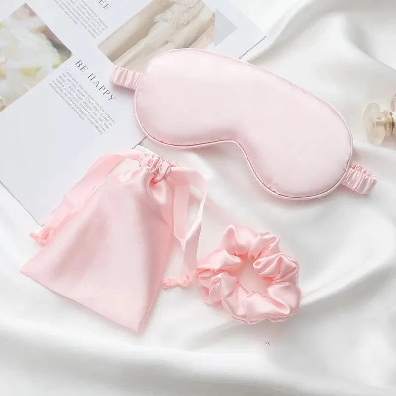 Luxe satijnen slaapmasker-cadeauset – Lichtroze Lichtroze