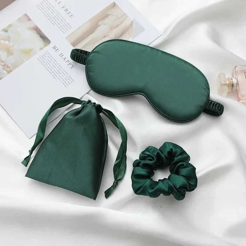 Luxe satijnen slaapmasker-cadeauset – Petrolgroen Petrolgroen