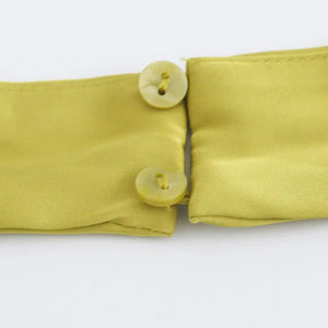 Olijfgroene satijnen jumpsuit