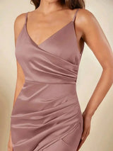 Oud roze satijnen jurk XS / Dark Purple