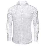 Paisley satijn overhemden wit / S