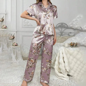Pyjama satijn vrouw Paars / S