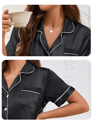 Pyjama satijn zwart