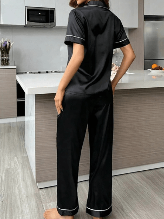 Pyjama satijn zwart