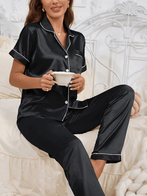 Pyjama satijn zwart
