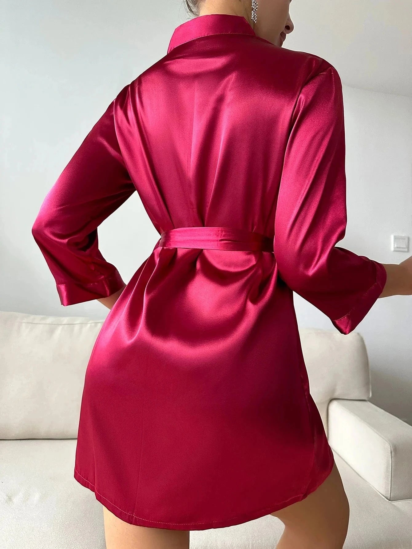 Rode kimono satijn