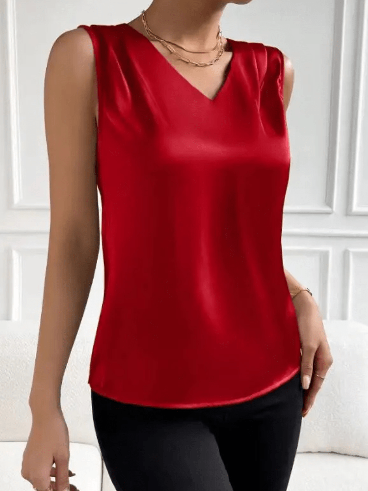 Rood satijnen top