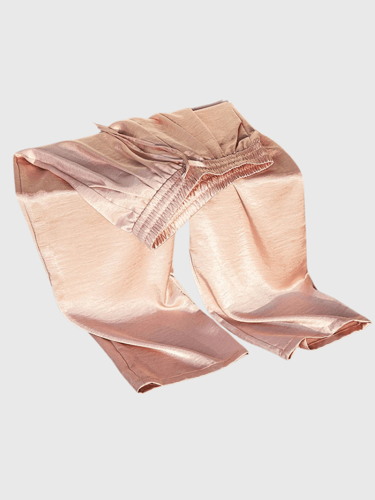 Roze satijnen broek