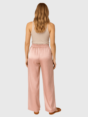 Roze satijnen broek