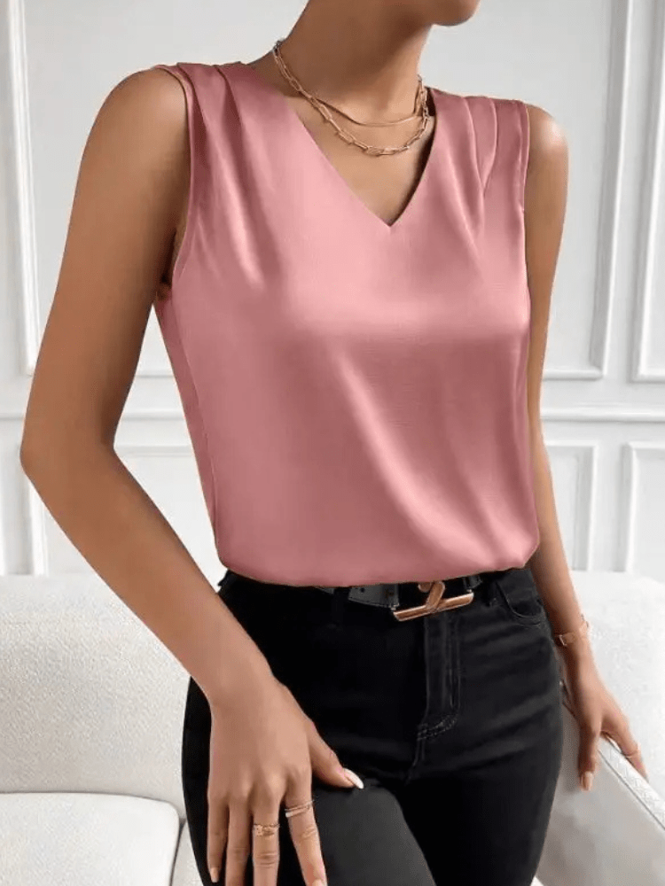 Roze top satijn