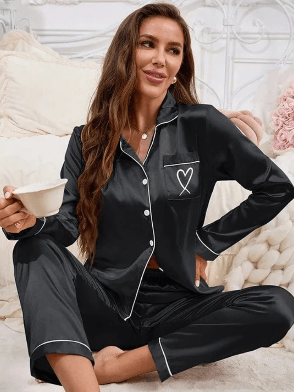 Satijn pyjama dames