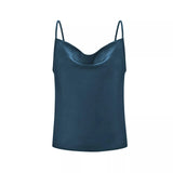 Satijn tanktop Donkergroen / S