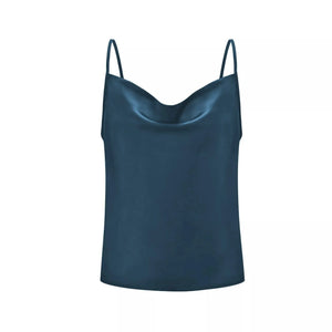 Satijn tanktop Donkergroen / S