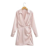 Satijnen blousejurk S / Roze