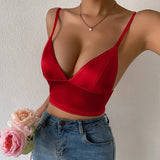 Satijnen bralette top Rood / S