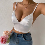 Satijnen bralette top Wit / S