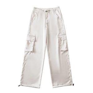 Satijnen cargobroek Beige / XS
