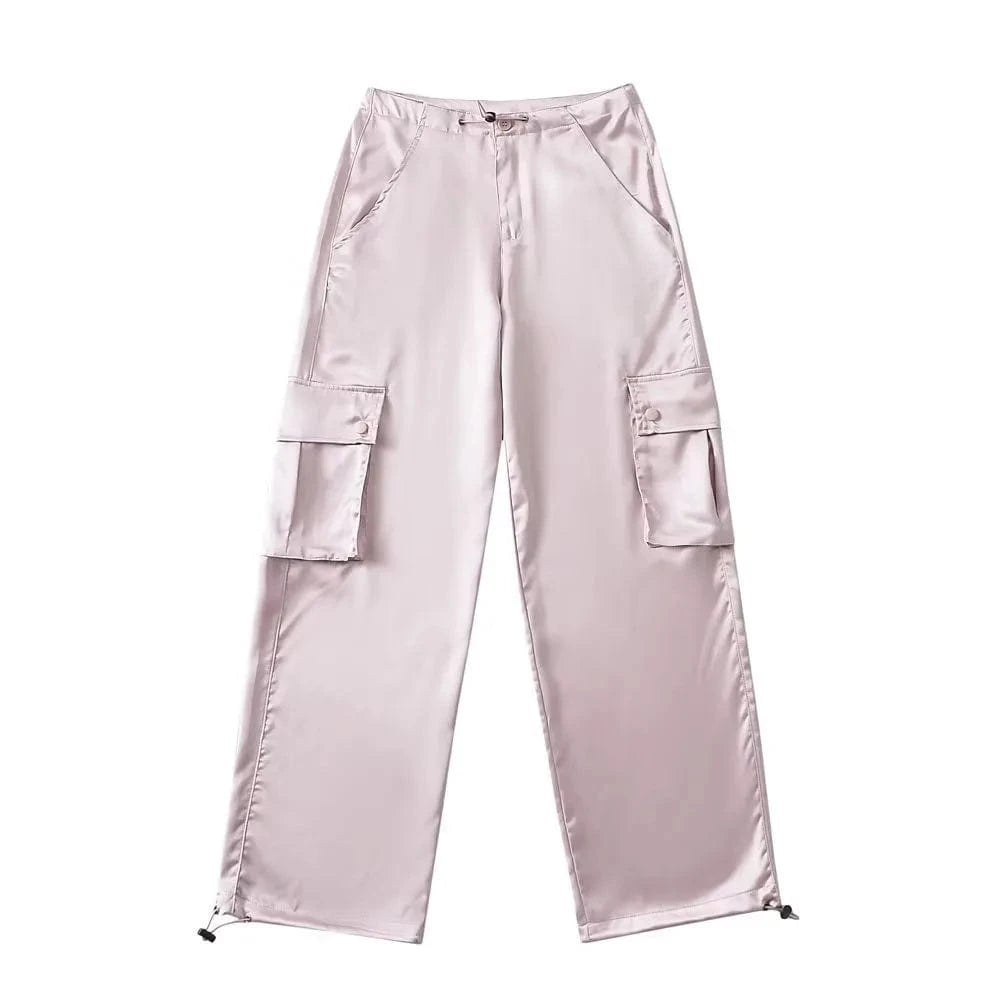 Satijnen cargobroek Roze / XS