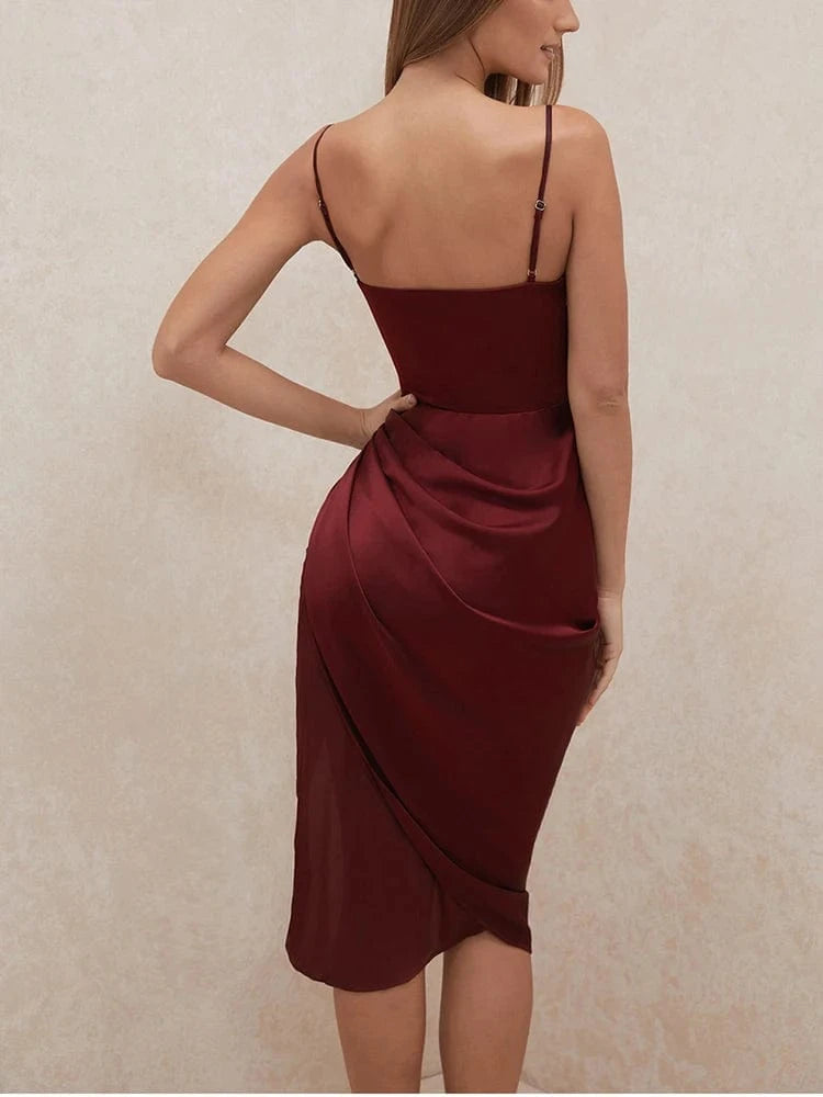 Satijnen cocktailjurk