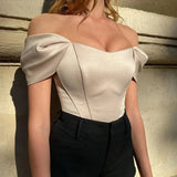 Satijnen corset top Apricot / S