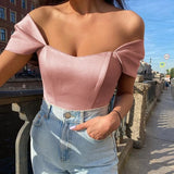 Satijnen corset top Pink / S