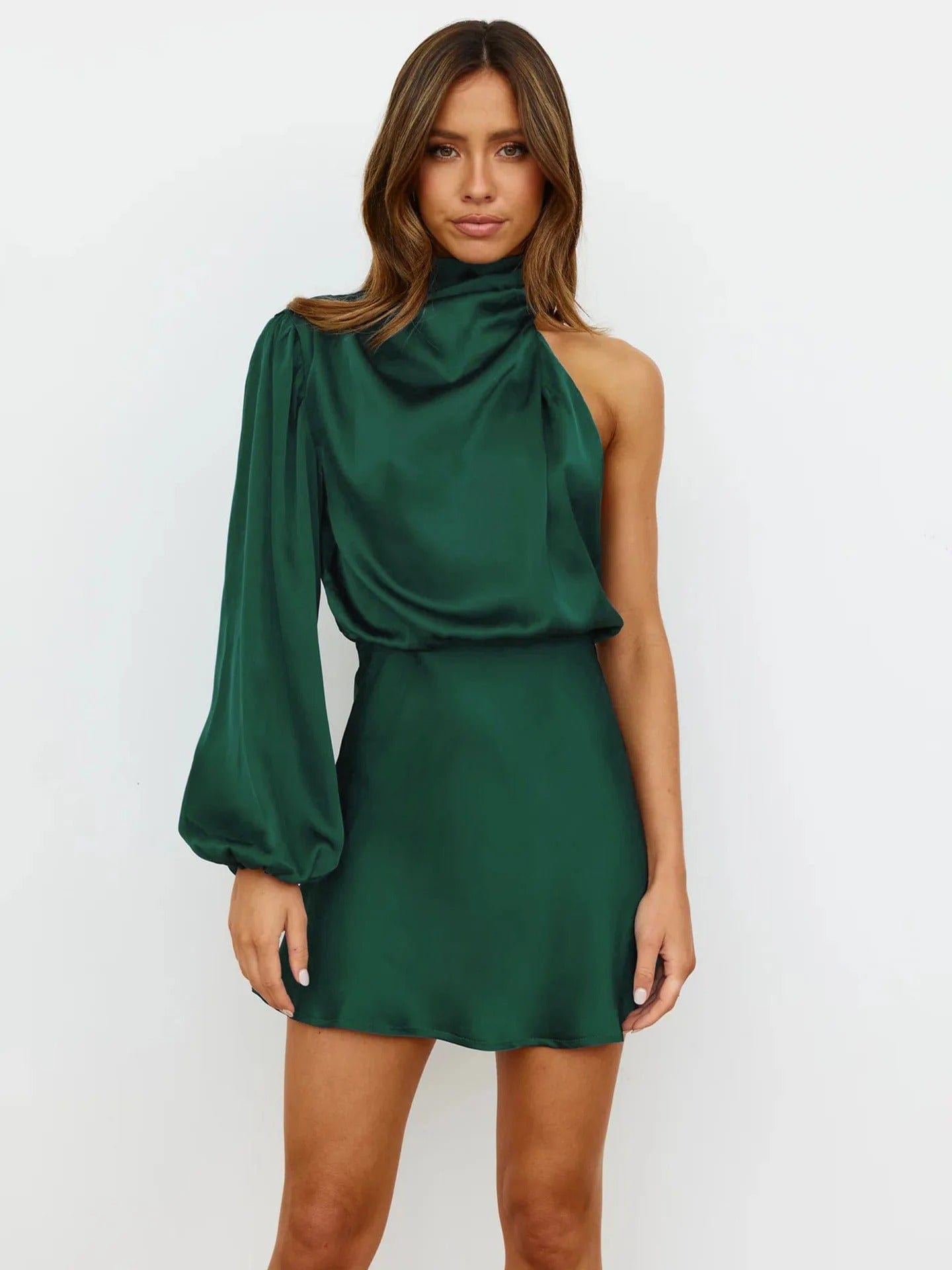 Satijnen jurkjes dames S / Groen