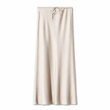 Satijnen midi rok Beige / S