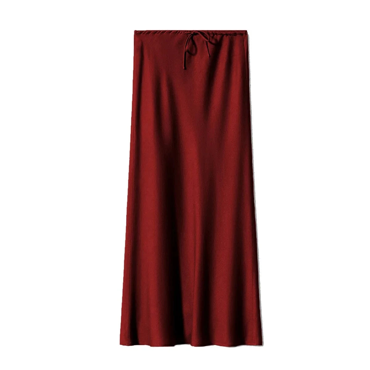 Satijnen midi rok Bordeauxrood / S