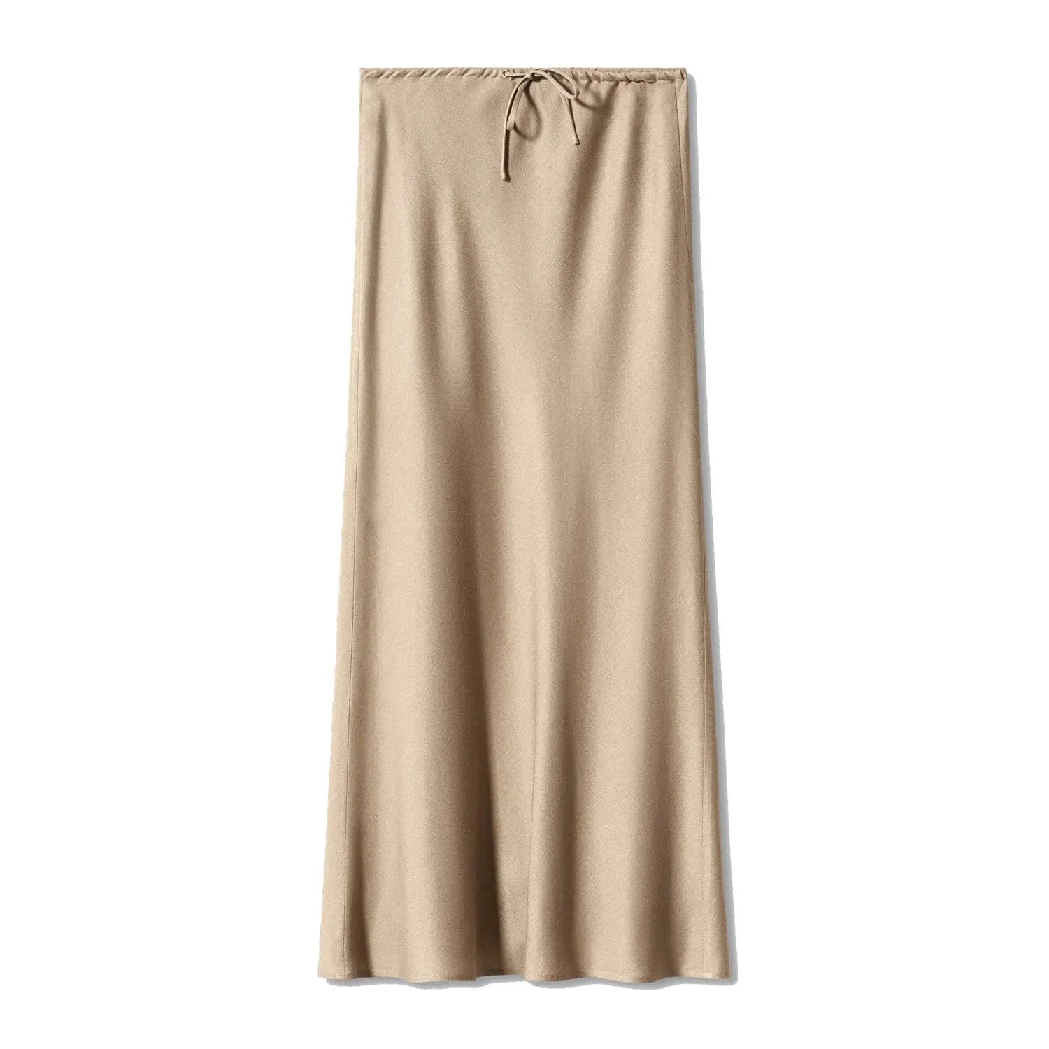 Satijnen midi rok Champagne / S