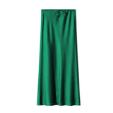 Satijnen midi rok Groen / S