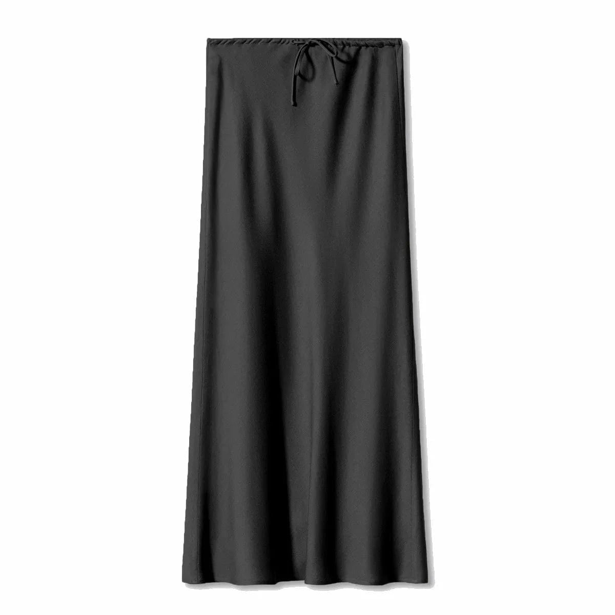 Satijnen midi rok Zwart / S