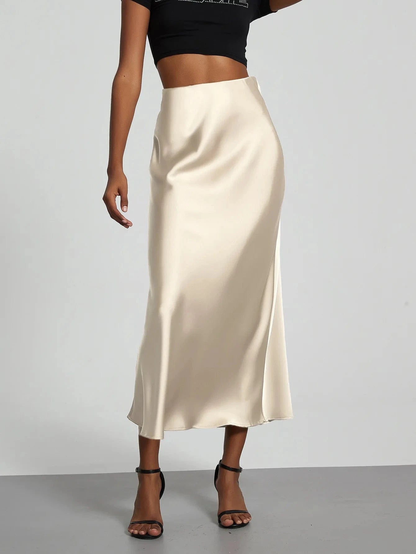 Satijnen rok champagne Champagne / XS