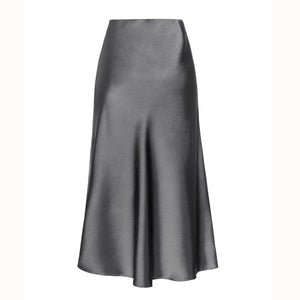 Satijnen rok met split Gray / M