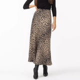 Satijnen rok panterprint Beige Luipaard / S