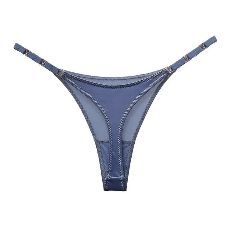 Satijnen string dames Blauw / S Hips80-85cm / 1 st.