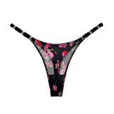 Satijnen string dames Bloem / S Hips80-85cm / 1 st.