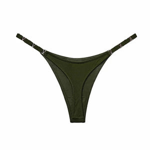 Satijnen string dames Groen / S Hips80-85cm / 1 st.
