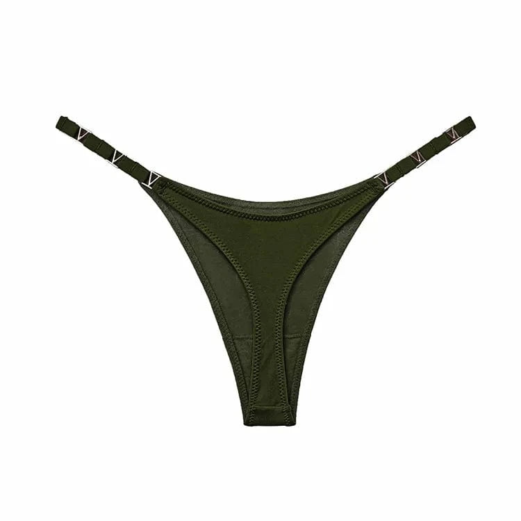 Satijnen string dames Groen / S Hips80-85cm / 1 st.