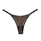 Satijnen string dames Luipaard / S Hips80-85cm / 1 st.